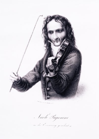 Portrait of Niccolo Paganini, Italian violinist by Karl Joseph Begas